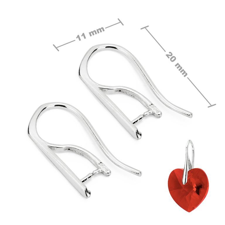 Sterling silver 925 open earring hook 20x11mm No.16