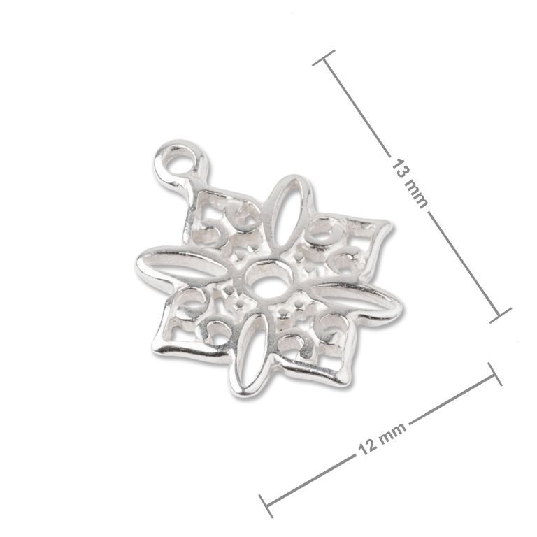 Amoracast přívěsek mandala 13x12 mm stříbrný