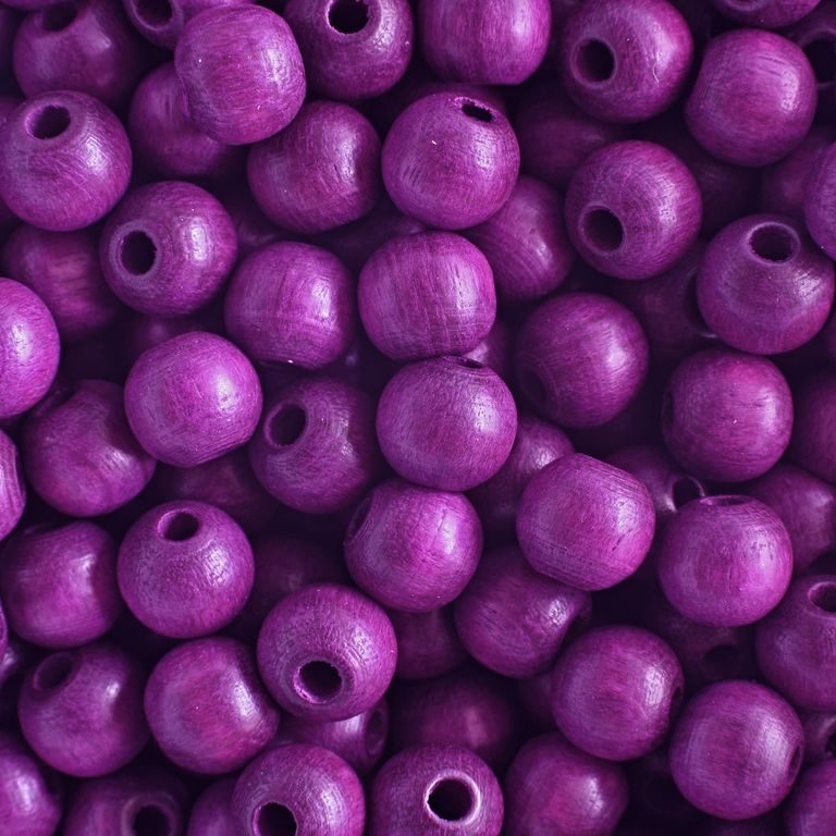 Manumi české dřevěné korálky 6 mm fialové
