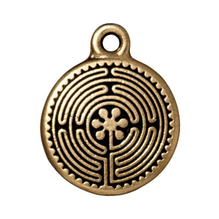 TierraCast pendant Labyrinth antique gold