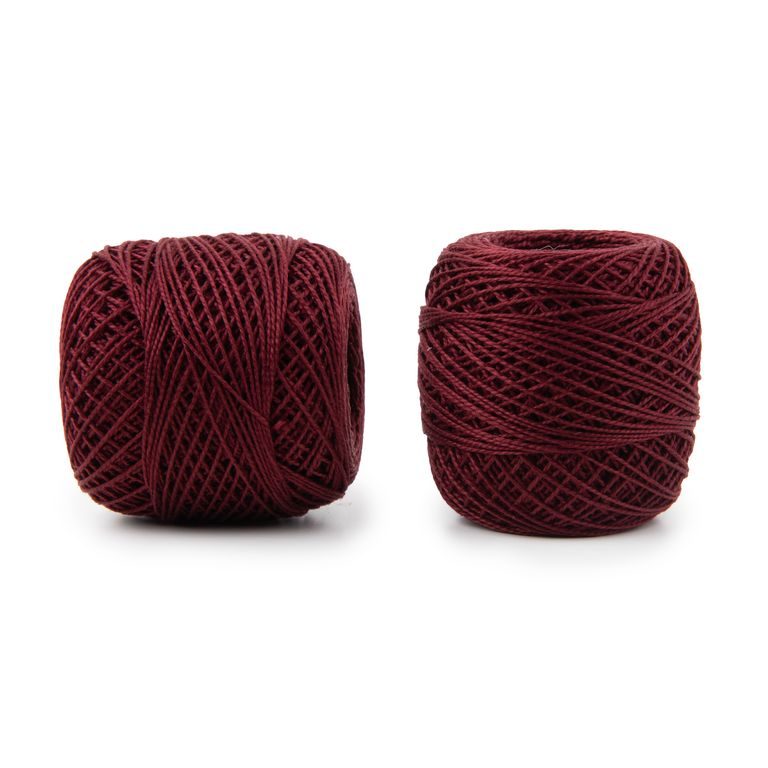 Crochet and embroidery thread Perlovka 85m wine red