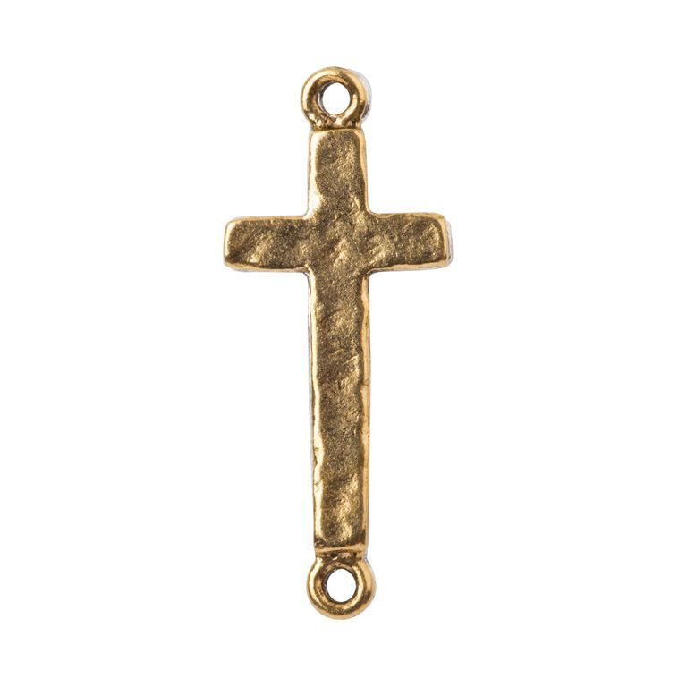 Nunn Design piesă legătură cruce Charm 31x13mm placată cu aur