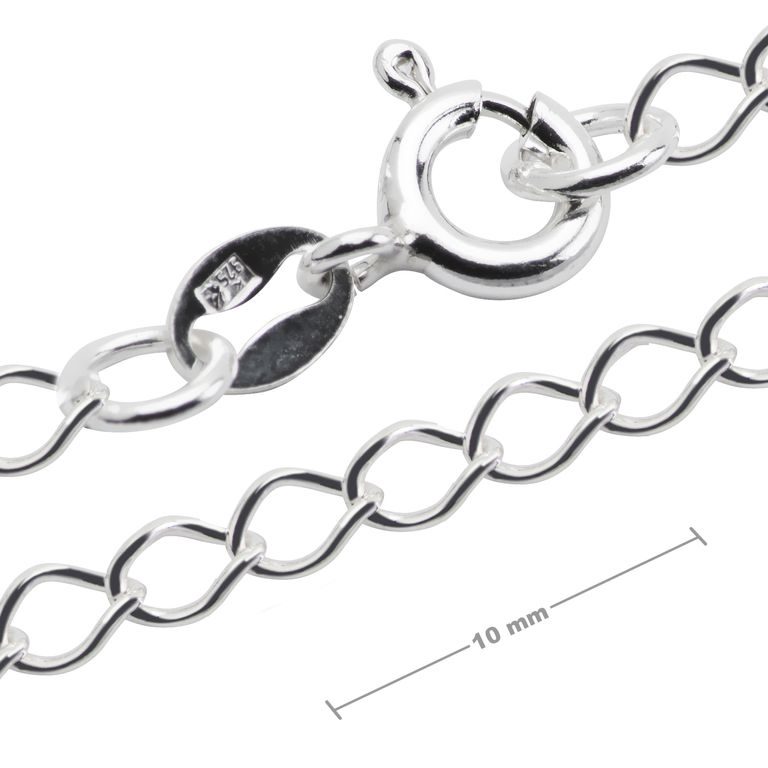 Silver chain with a clasp 19cm No.605