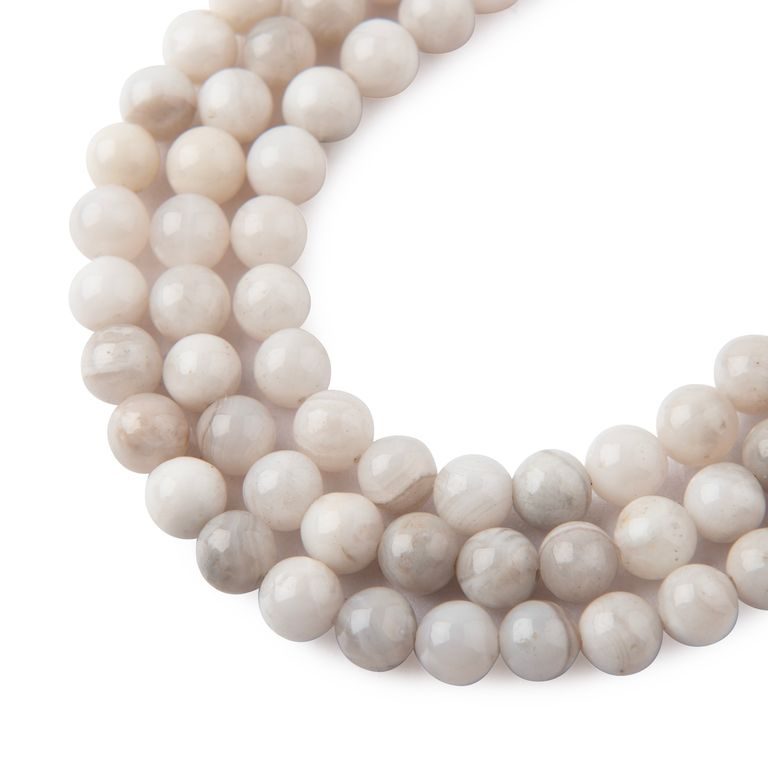 White Lace Agate beads 6mm
