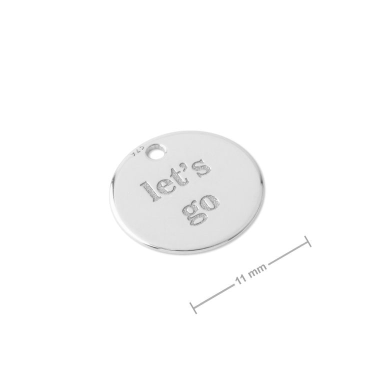 Silver pendant let's go No.1084