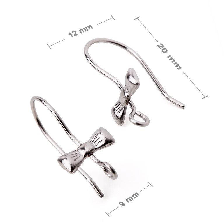 Stainless steel 316L open earring hooks bow 20x12mm