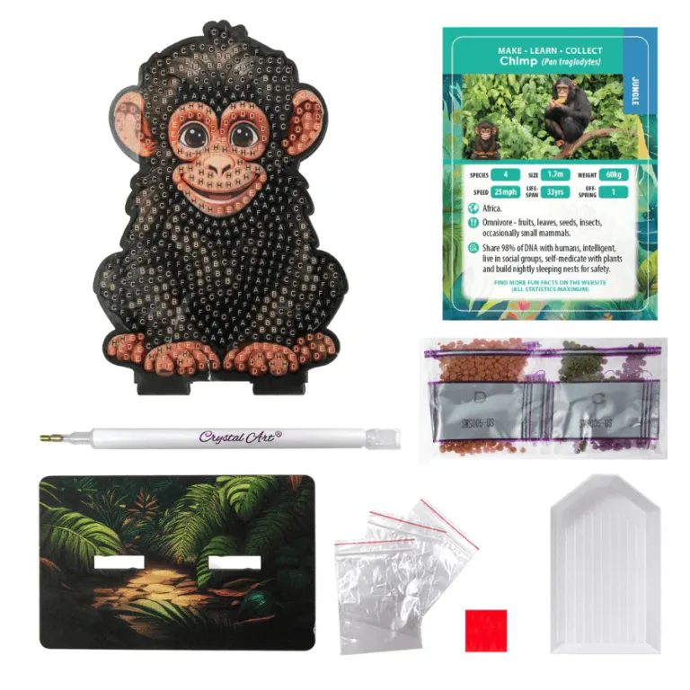 Diamantové malování postava šimpanz