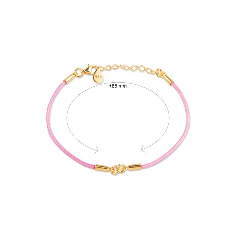 Silver bracelet for a connector pink gold plated No.1169