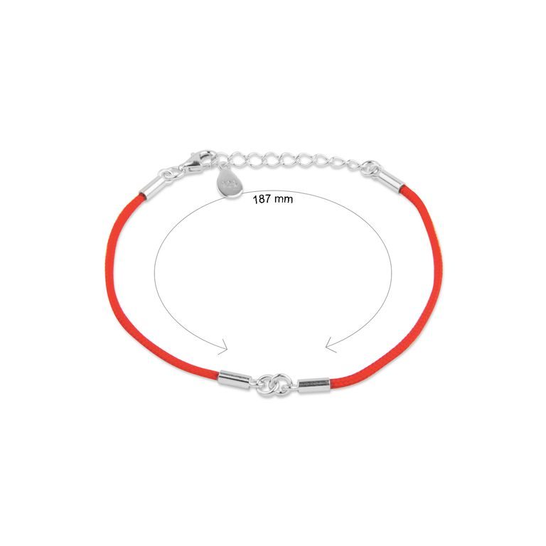 Silver bracelet for a connector red No.1165