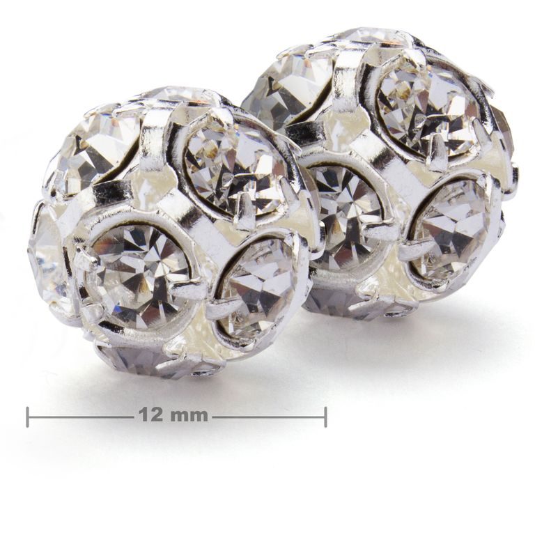 Rhinestone ball 12mm silver Crystal