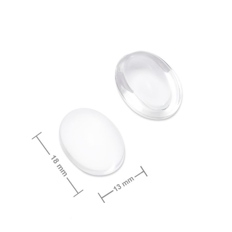 Caboșon din sticlă 18x13mm transparent