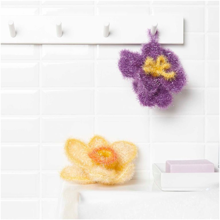 Rico design crochet set for making washcloths Creative Bubble Spring flowers
