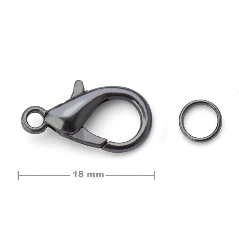 Jewellery lobster clasp 18mm anthracite