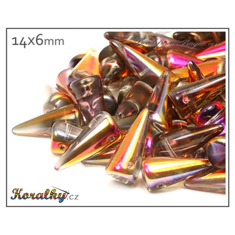 Czech glass spike beads 14x6mm (27103) No.29