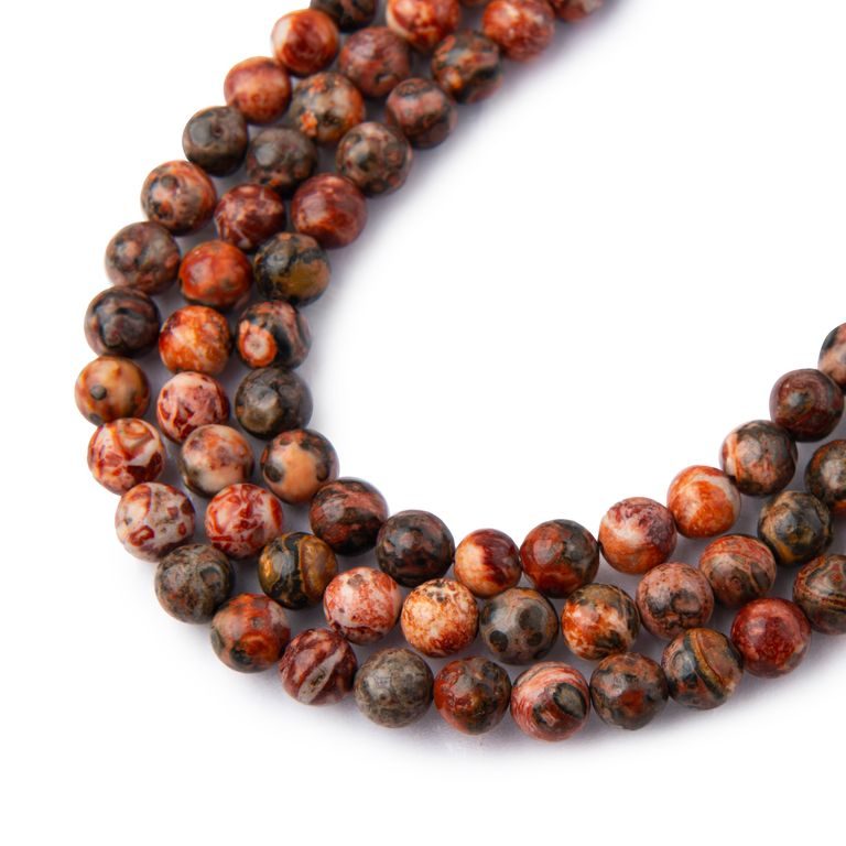Red Leopard Skin Stone beads 4mm