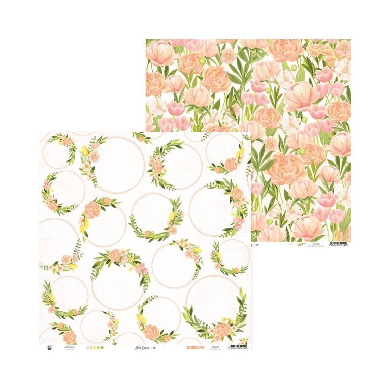 Set de coli față-verso pentru scrapbook 30x30cm 12 coli P13 Hello spring