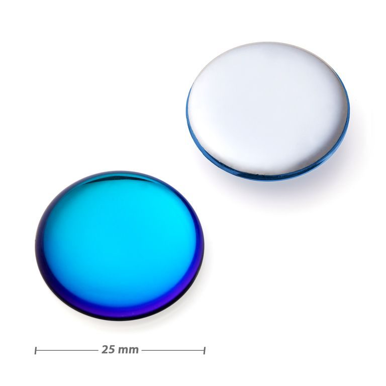 Czech glass cabochon bermuda blue 25mm