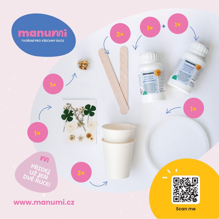 Manumi creative kit Crystal resin coaster with dried flowers