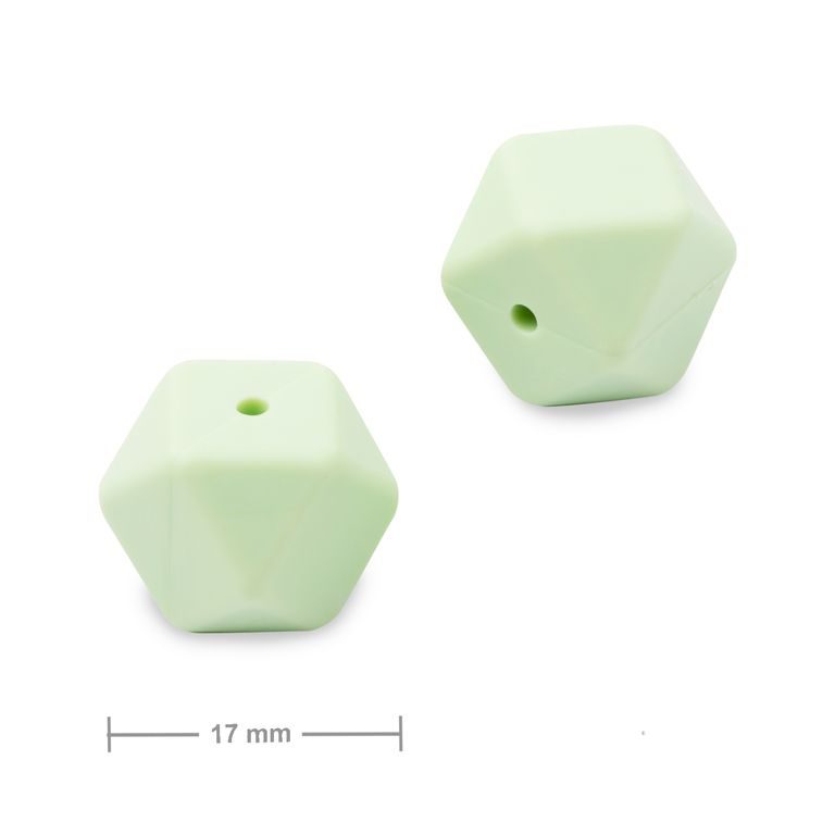 Mărgele din silicon hexagon 17mm Light Sea Green