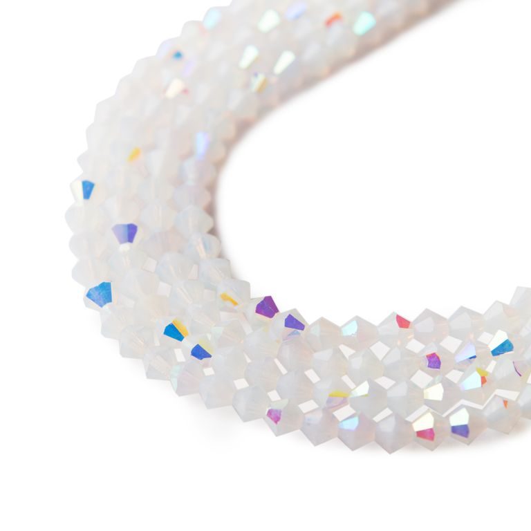 Manumi czech crystal bicone beads 4 mm White Opal AB