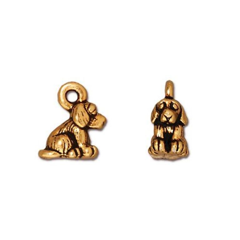 TierraCast pendant Dog antique gold