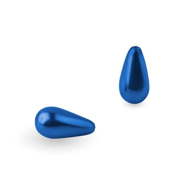 Voskové perly tvary 15x8mm modré č.38