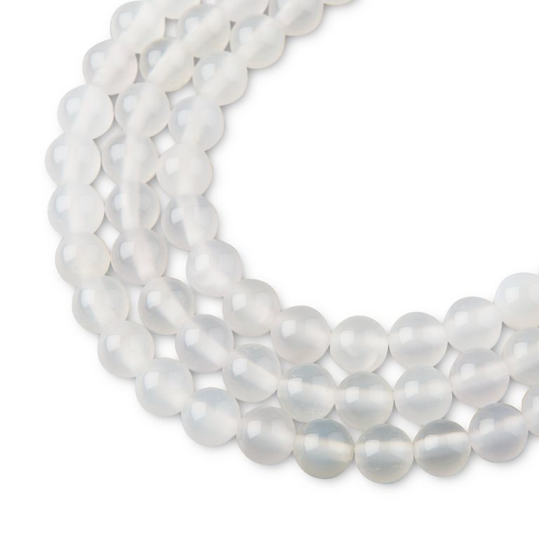 White Agate beads 6mm