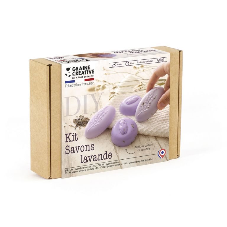 Creative kit for making soap with lavender