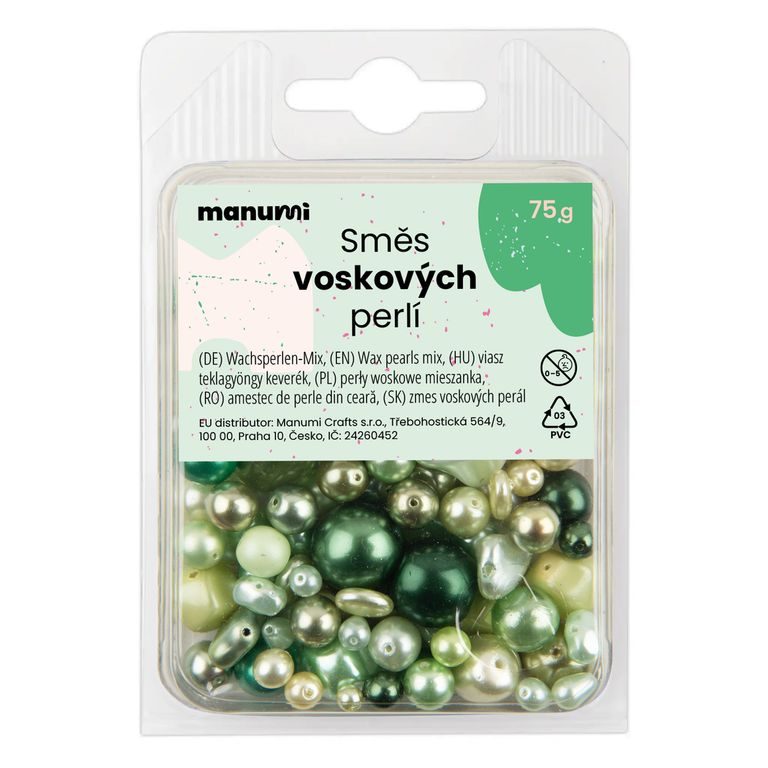 Glass pearls mix green