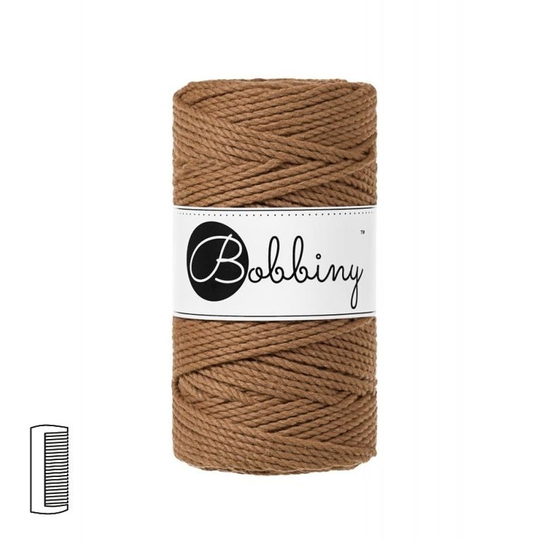 Bobbiny Fir textil Macramé Regular 3PLY 3mm Caramel