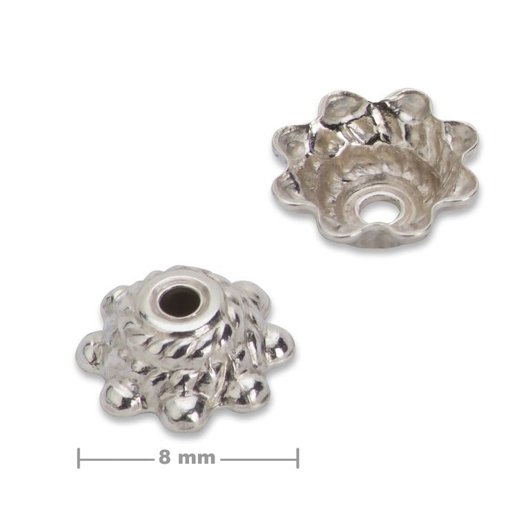 Sterling silver 925 bead cap 8x3mm No.662