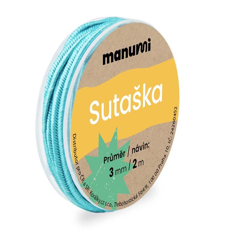 Sutaška 3mm/2m tyrkysová