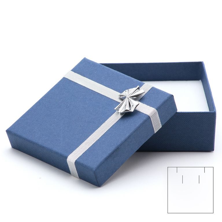 Darčeková krabička na šperk modrá 82x82x34mm