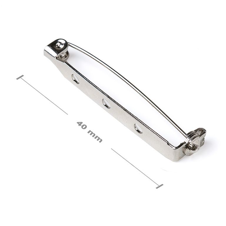 Jewellery brooch pin bar 40mm silver