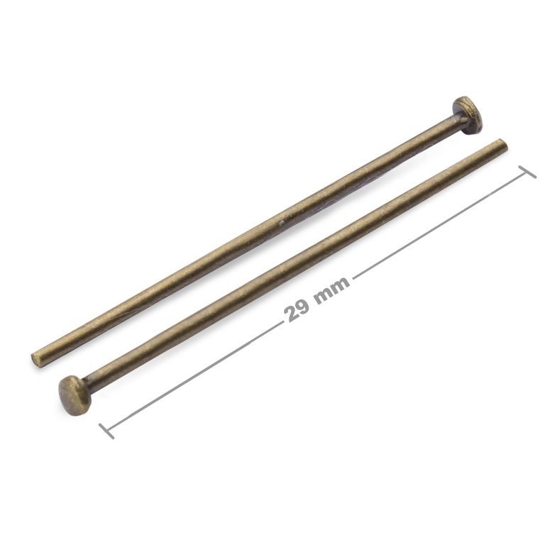 Headpins 29mm antique brass