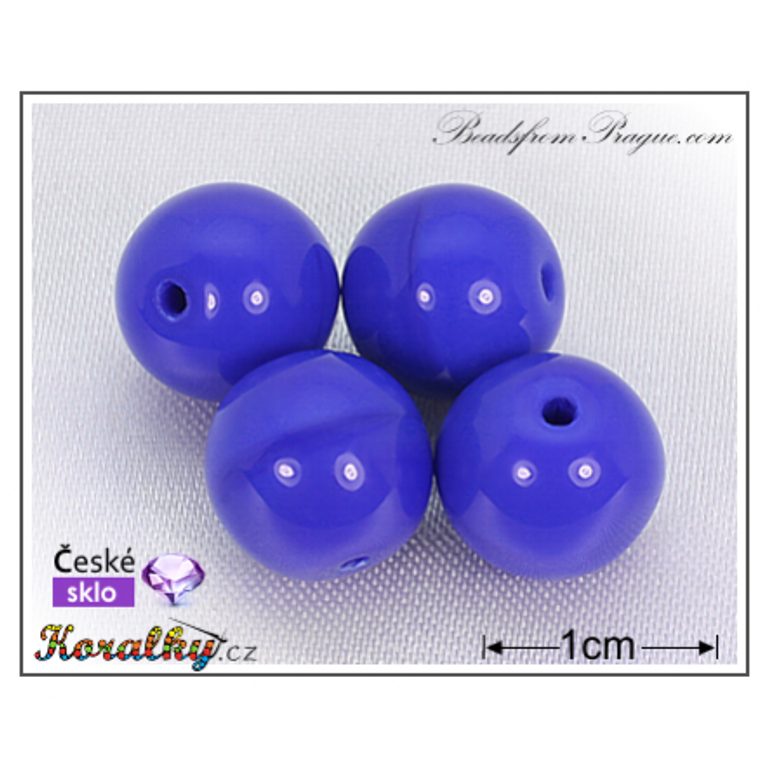 Czech glass pressed bead round 10mm blue No.79