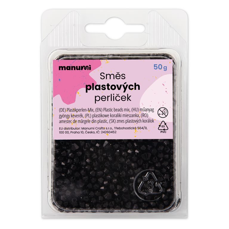 Acrylic faceted beads 4-8 mm black