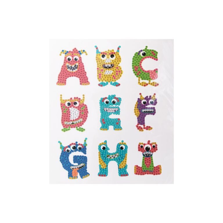 Diamond painting set of stickers with letters 36pcs