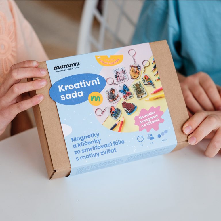 Manumi kreatívna sada na výrobu magnetiek a kľúčeniek zo zmršťovacej fólie s motívmi zvierat z džungle