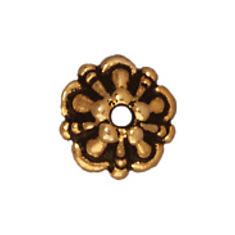 TierraCast bead cap Tiffany 5mm antique gold