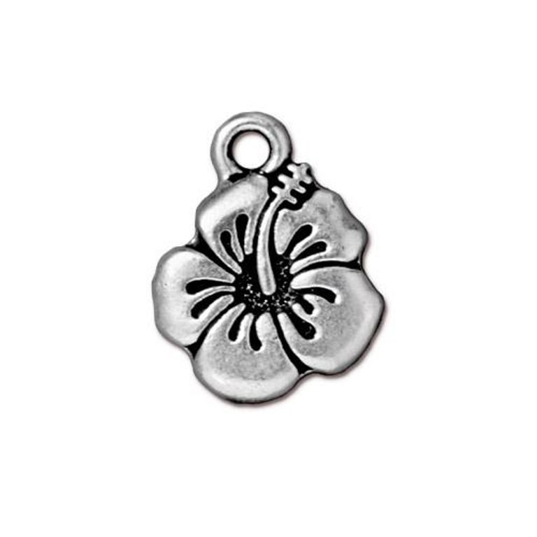 TierraCast pendant Hibiscus antique silver