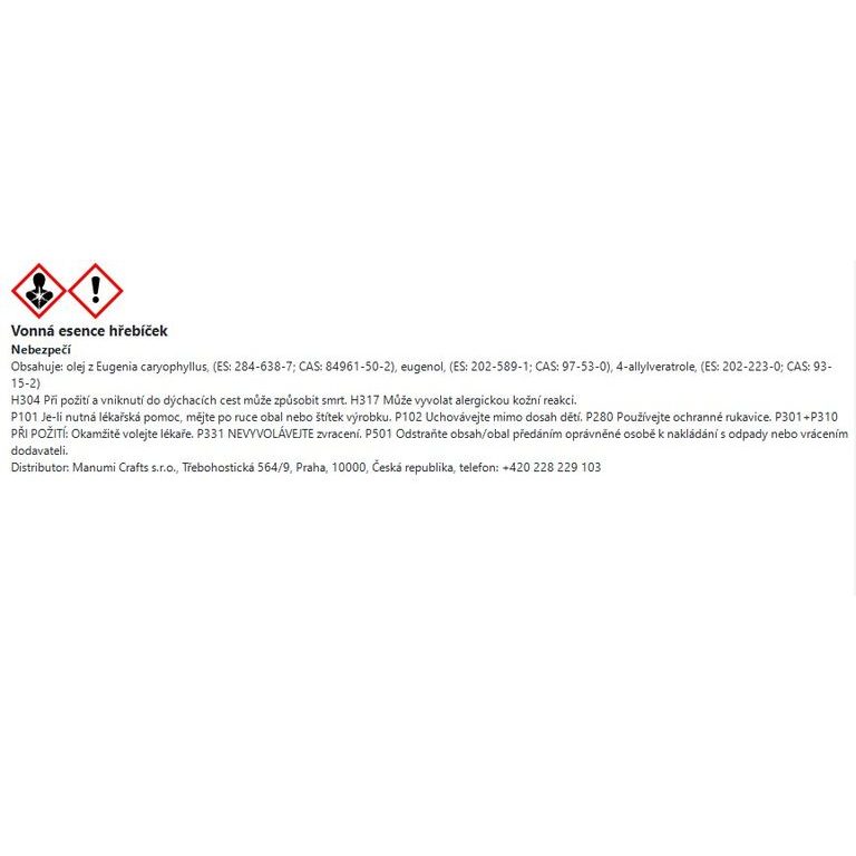 Manumi vonná esencia klinček 10 ml