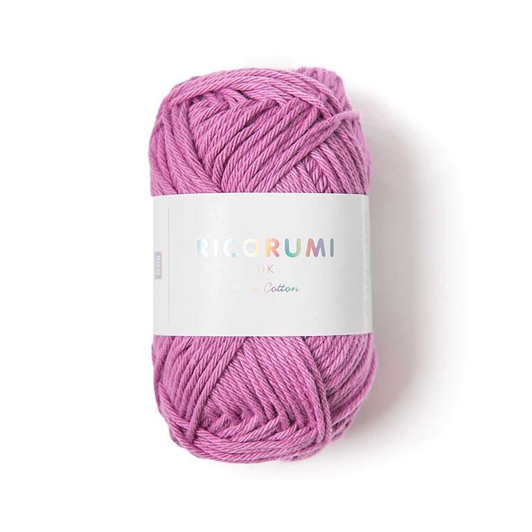 Cotton crochet yarn Ricorumi dk shade 016 light raspberry