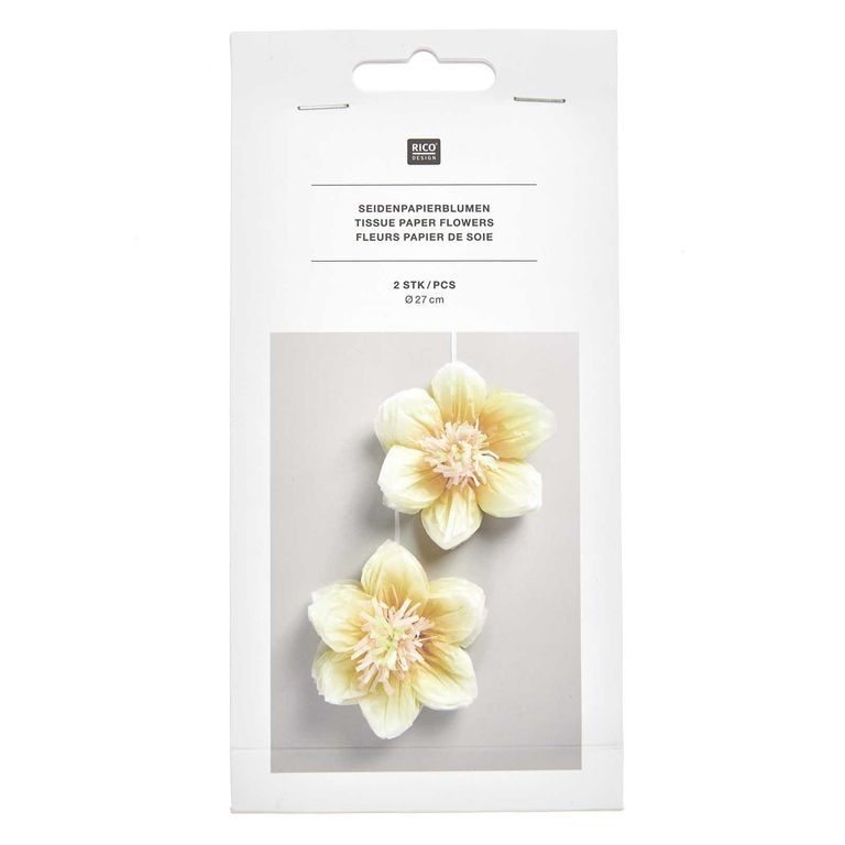 Tissue paper flowers kit - daffodils diameter 27 cm