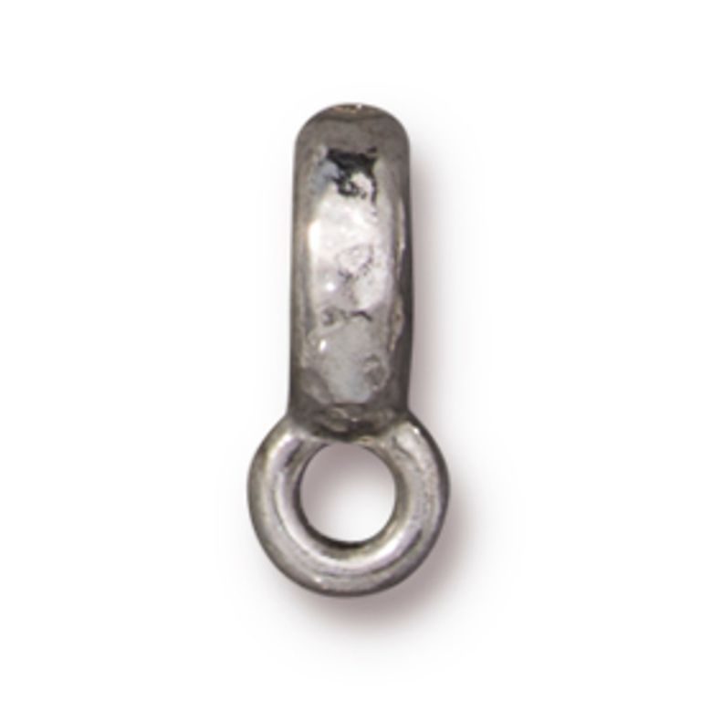 TierraCast decorative spacer with a loop Hammered rhodium-plated