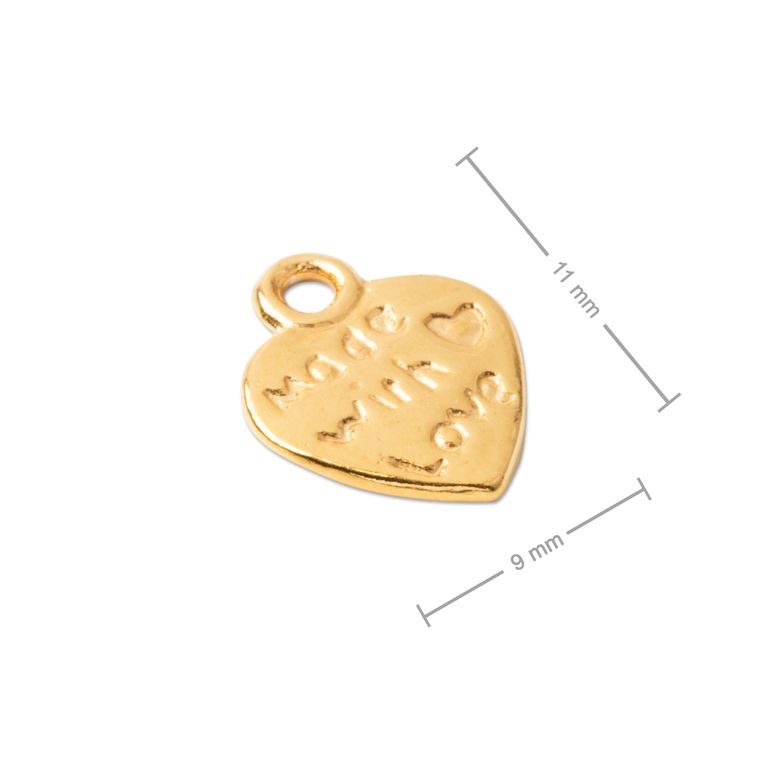 Silver pendant heart gold-plated No.902