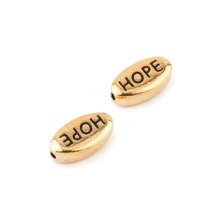 TierraCast bead Word Hope antique gold