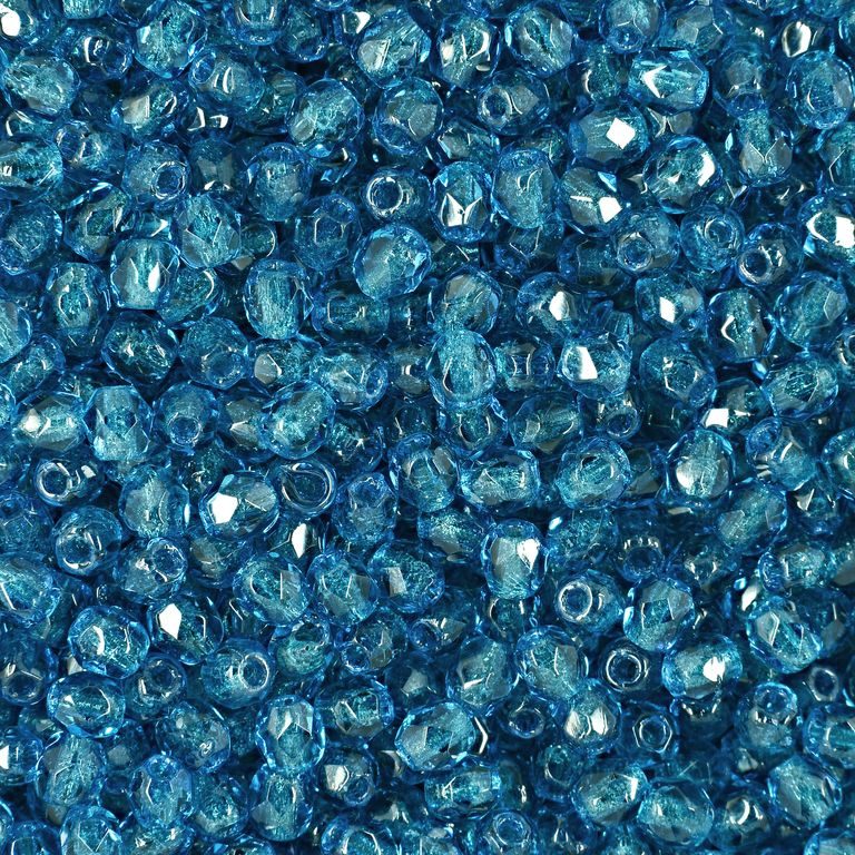 Brúsené koráliky 3mm Capri Blue