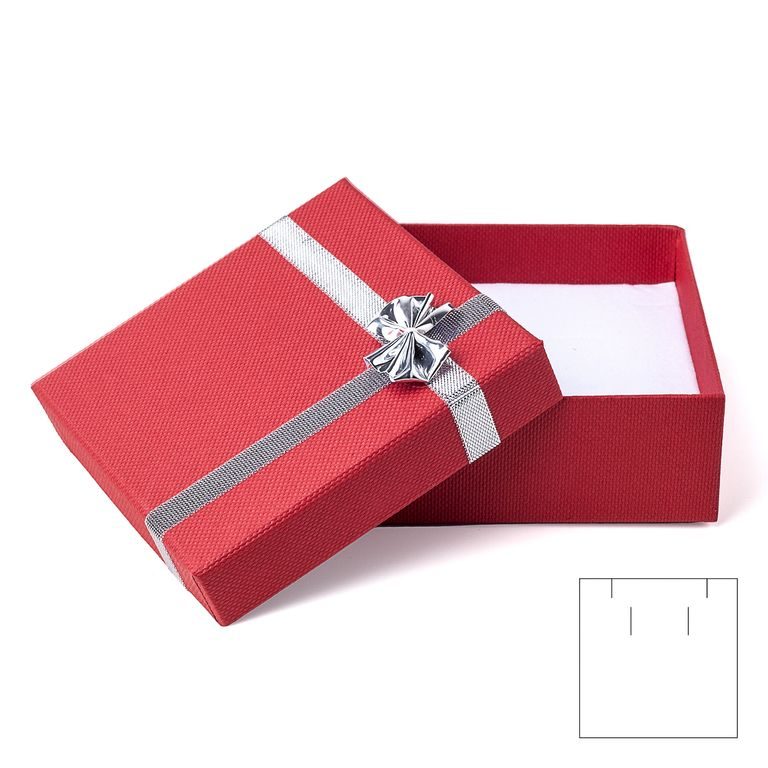 Darčeková krabička na šperk červená 82x82x34mm