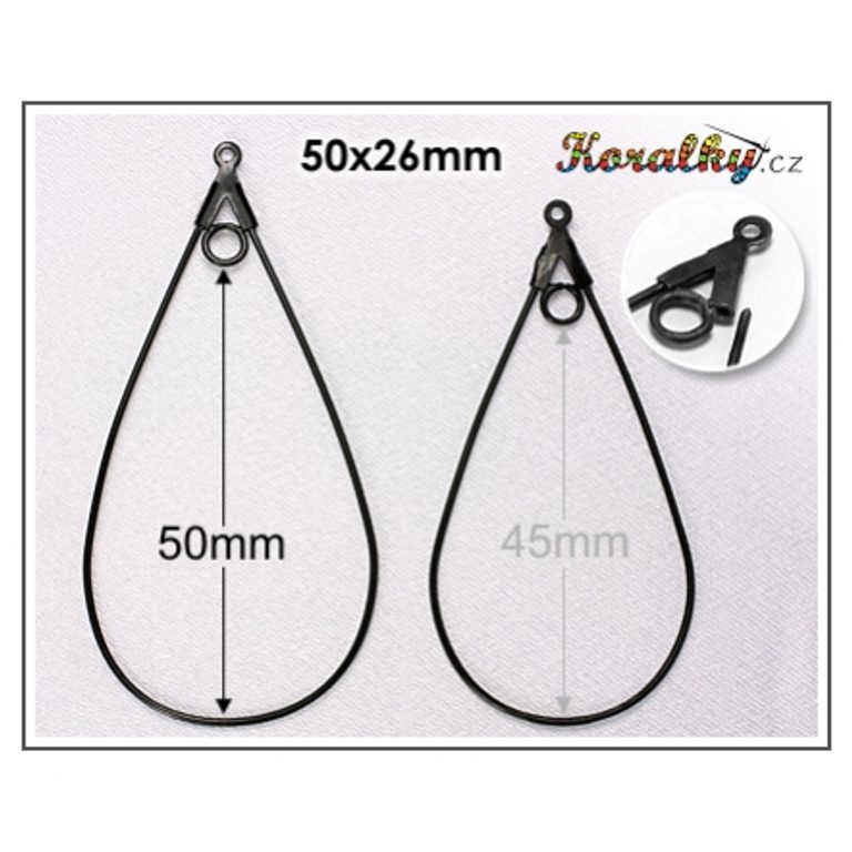 Náušnicové kreole s ověsem 50x26mm antracit